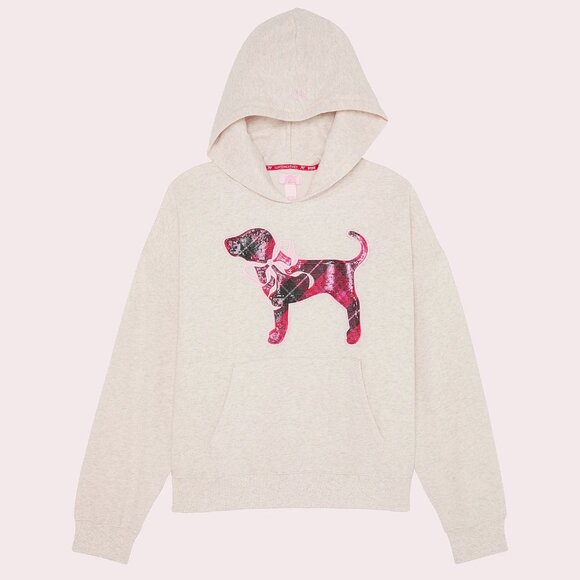 PINK x LoveShackFancy Oversized Hoodie Sweatshirt NWT, Medium - Picture 3 of 4